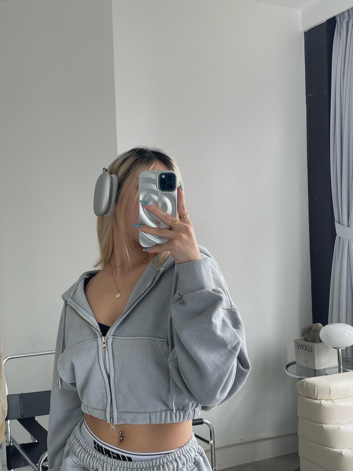 Daily Crop Zip up hoodie