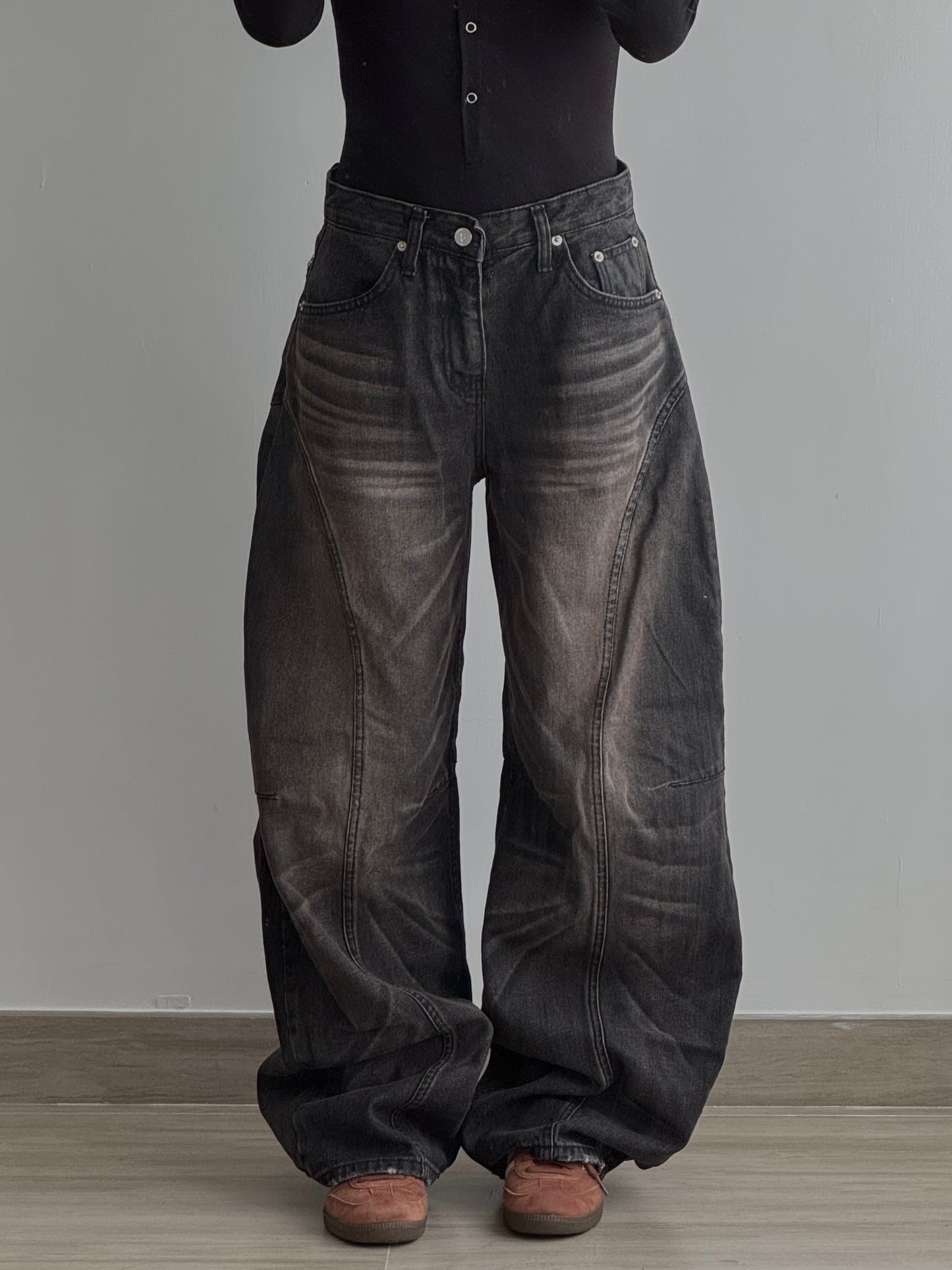 UNISEX ! Washed Balloon Jeans