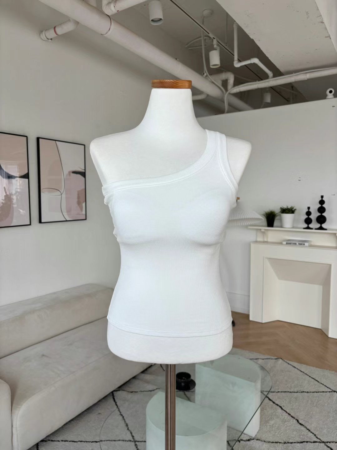 One Shoulder Tank with pad