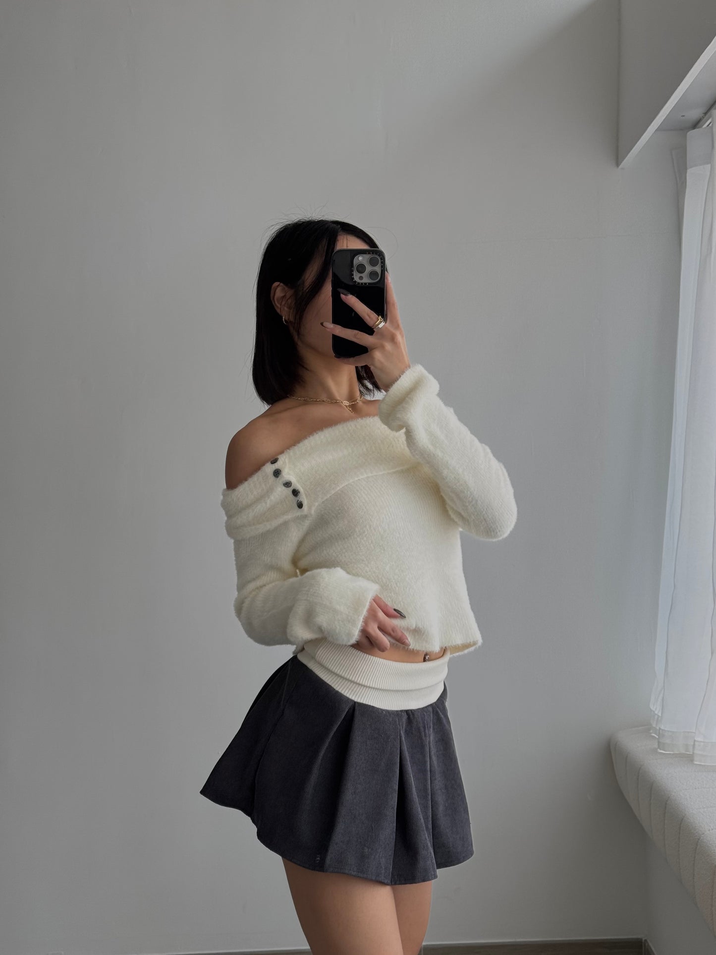 Fluffy Off Shoulder Top