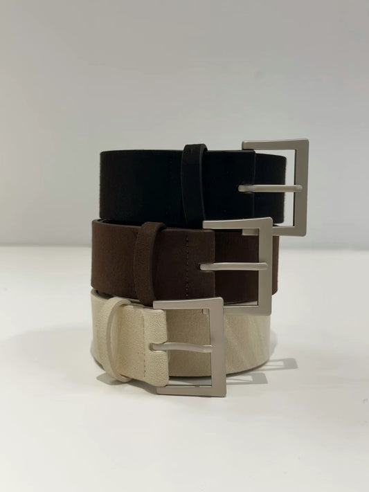 Square suede belt