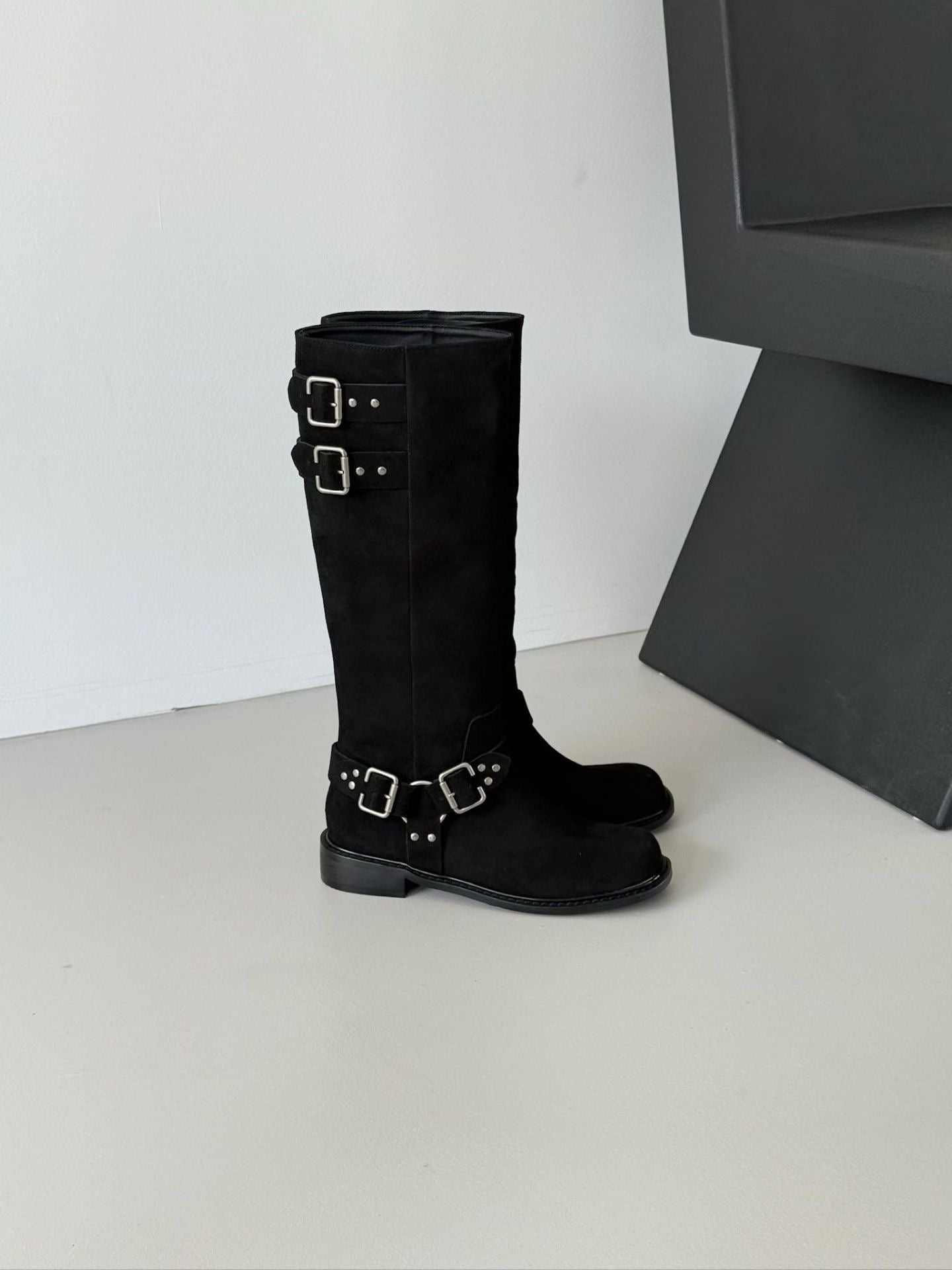 《 NEW ! 》Suede Buckle Boots