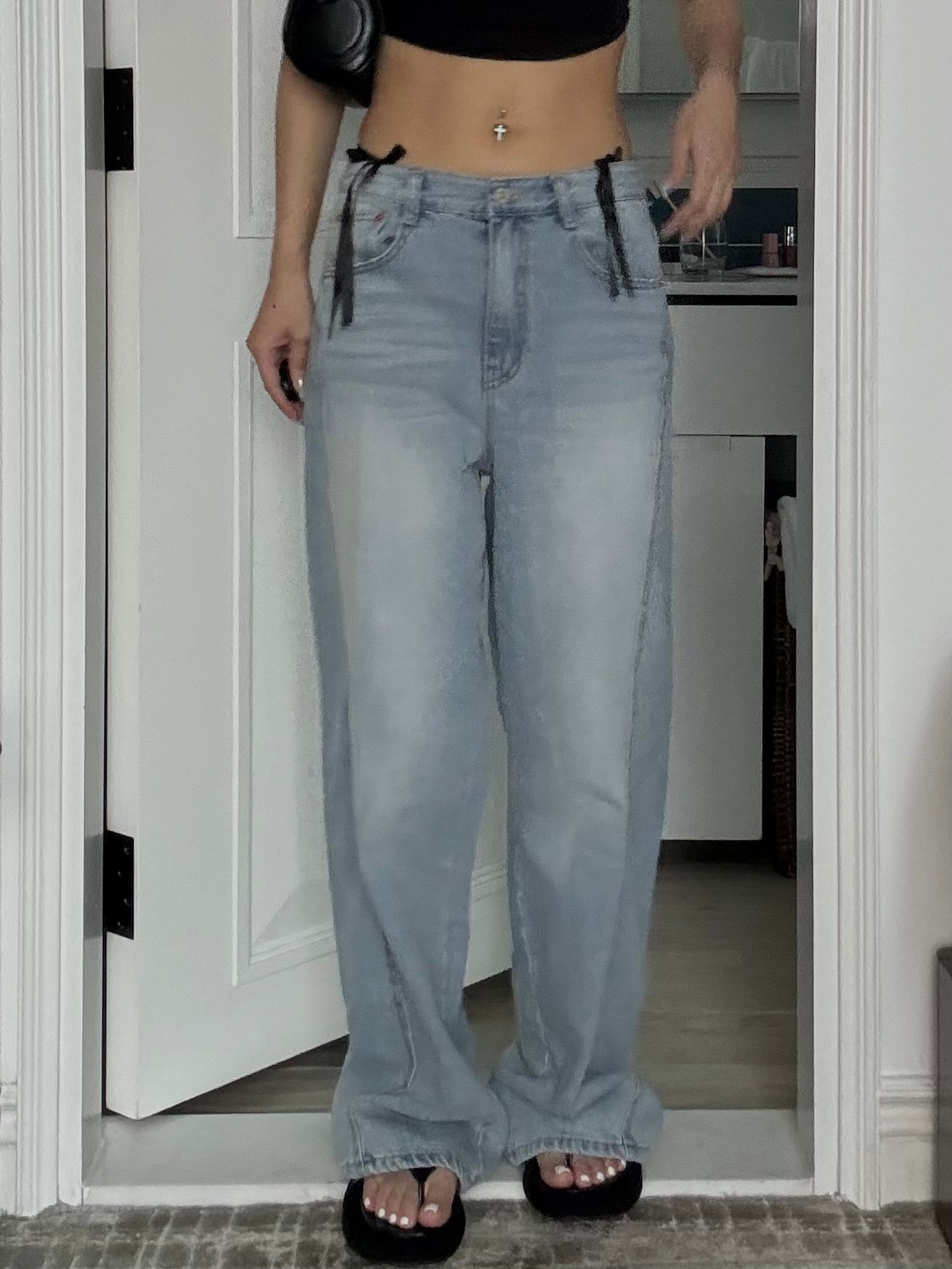 Blue Wide Leg Jeans