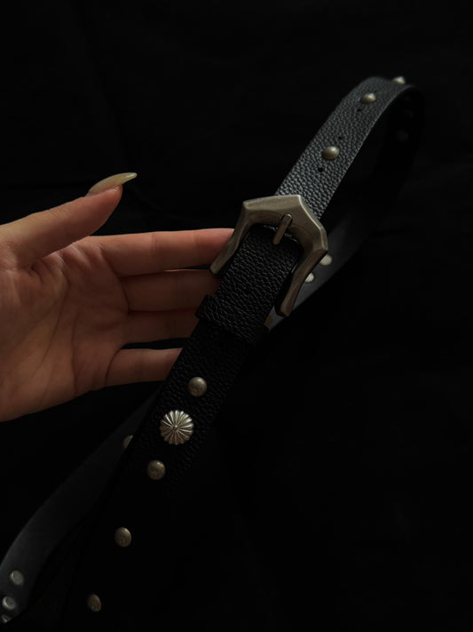 Daisy Sliver Buckle Leather Belt