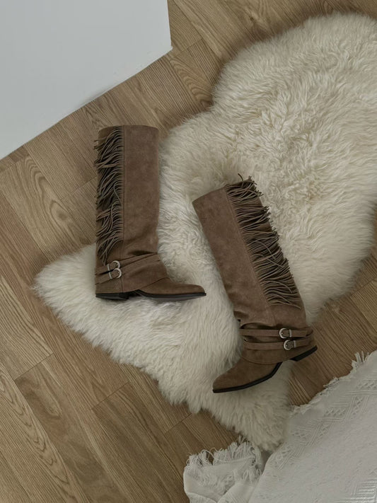 《 NEW ! 》Buckle Tassel Boots