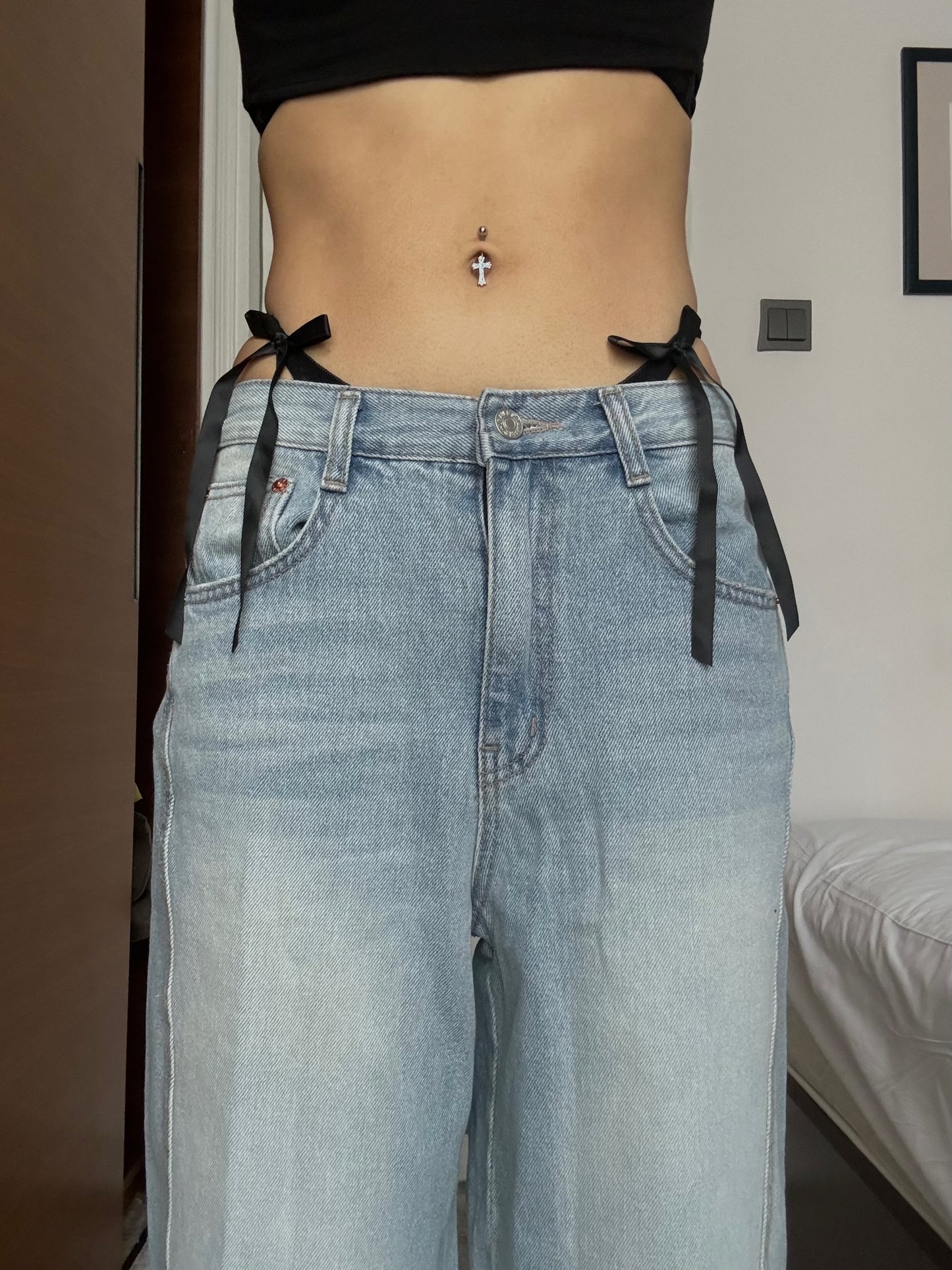 Blue Wide Leg Jeans