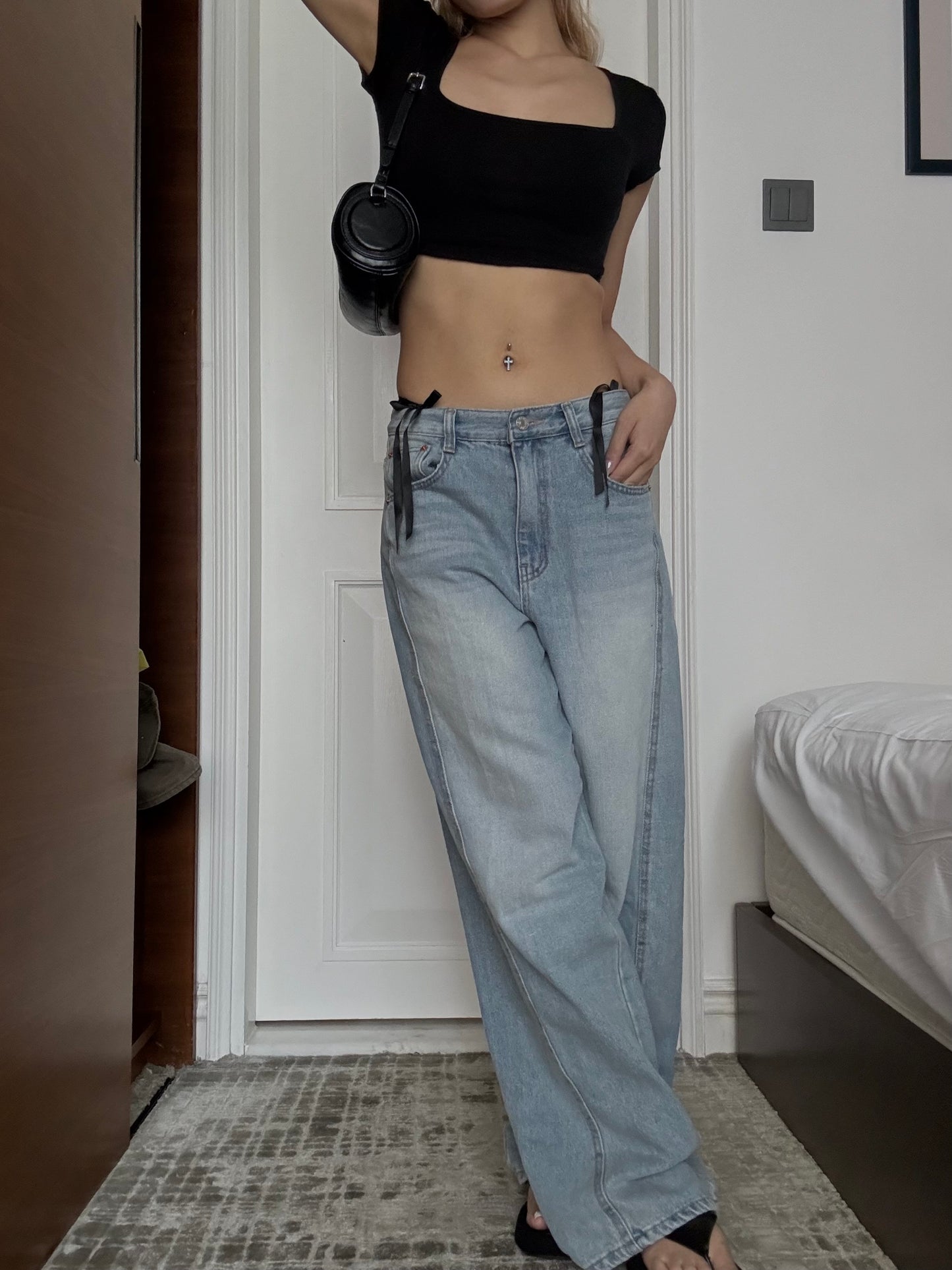 Blue Wide Leg Jeans