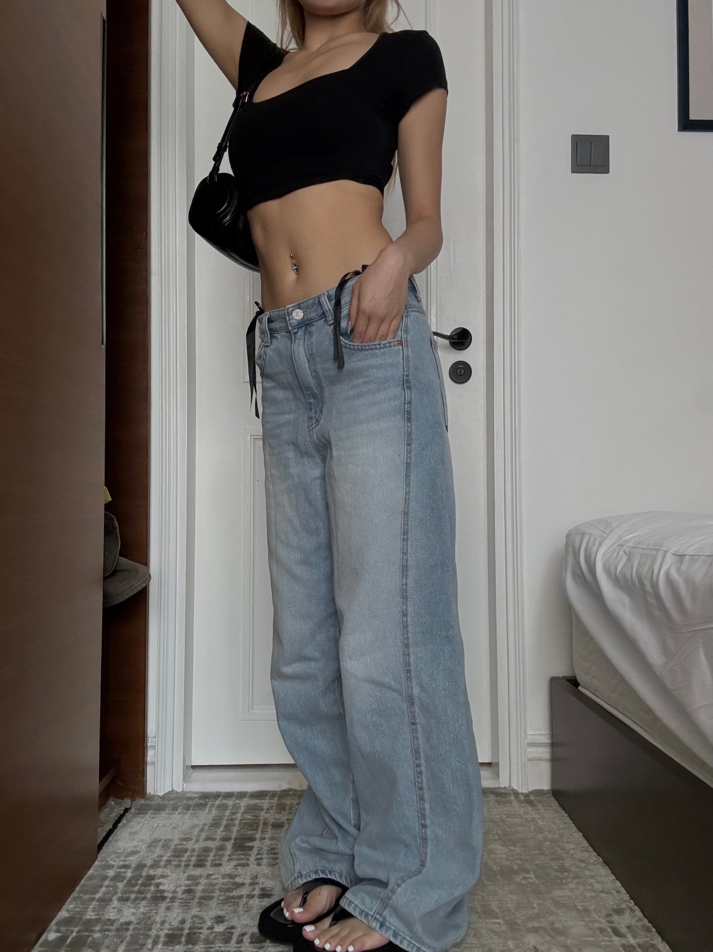 Blue Wide Leg Jeans