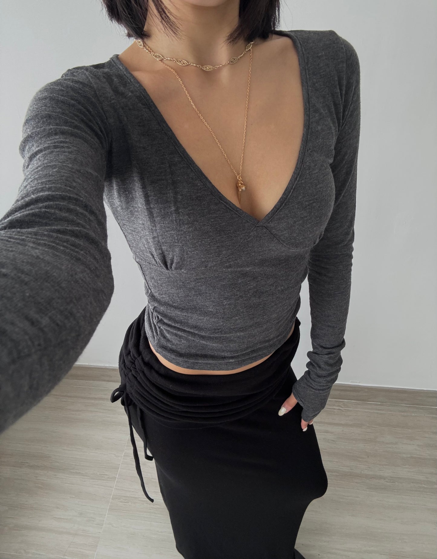 Deep V Long Sleeve