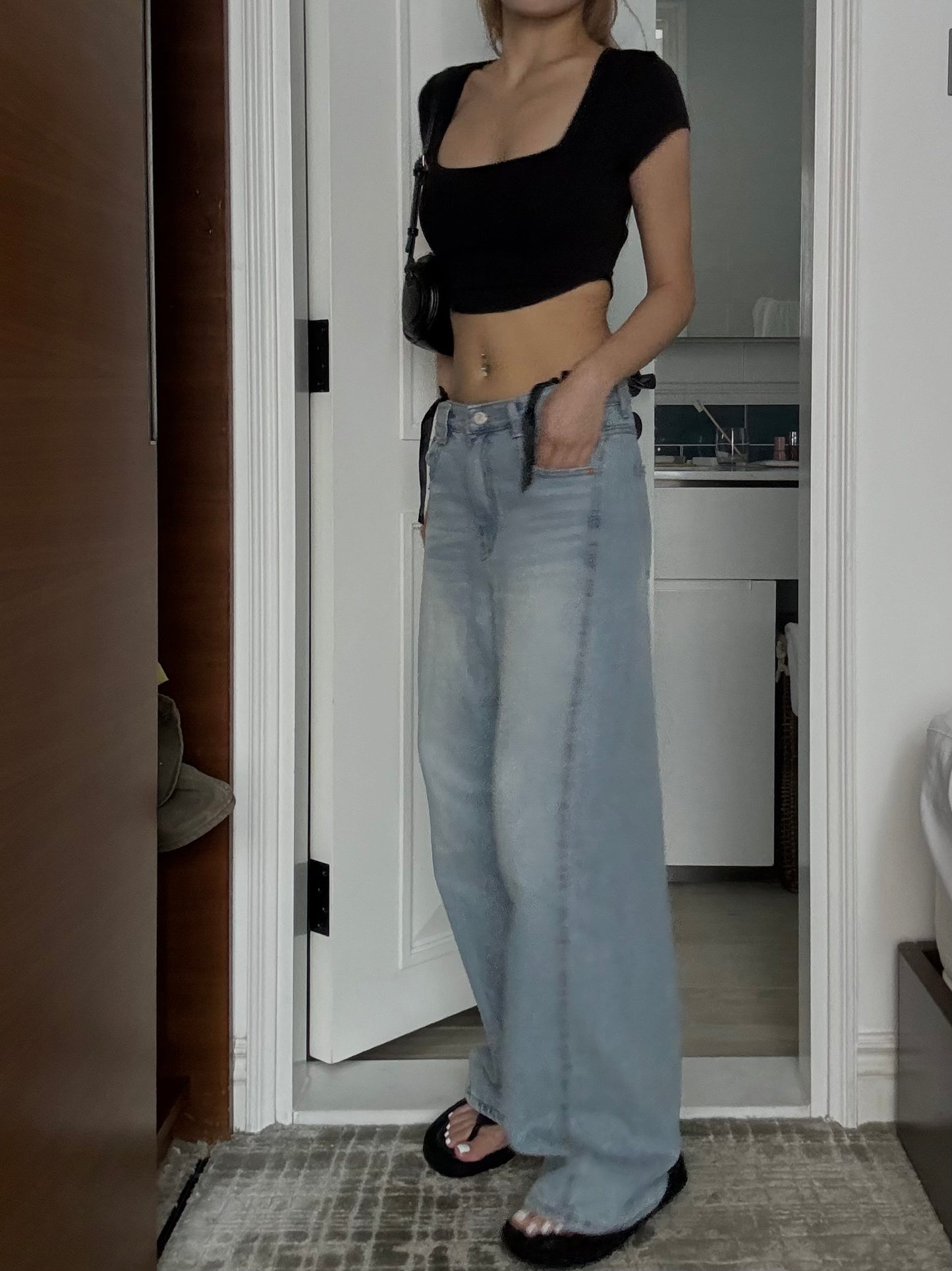 Blue Wide Leg Jeans