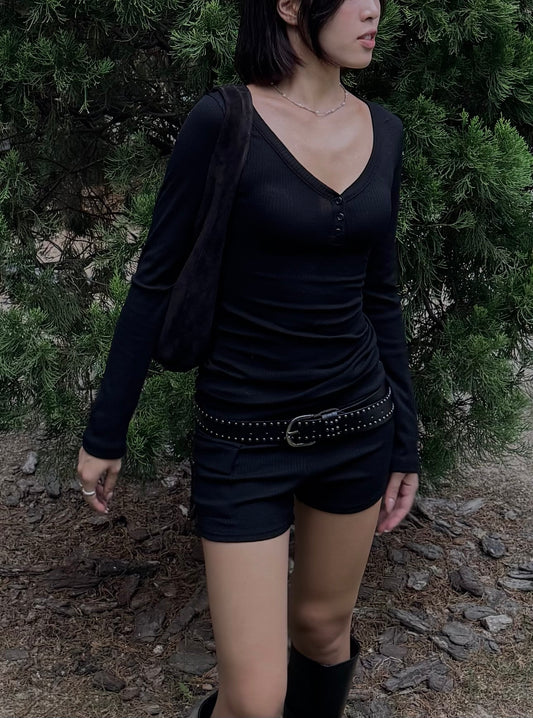 COME BACK ! V Neck Long Sleeve