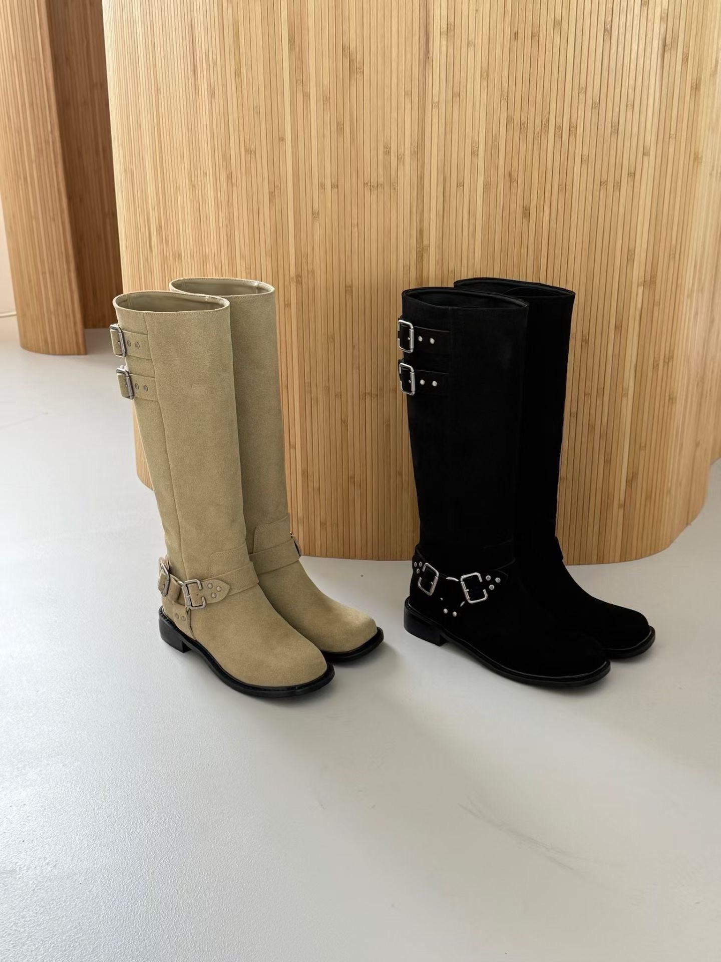 《 NEW ! 》Suede Buckle Boots