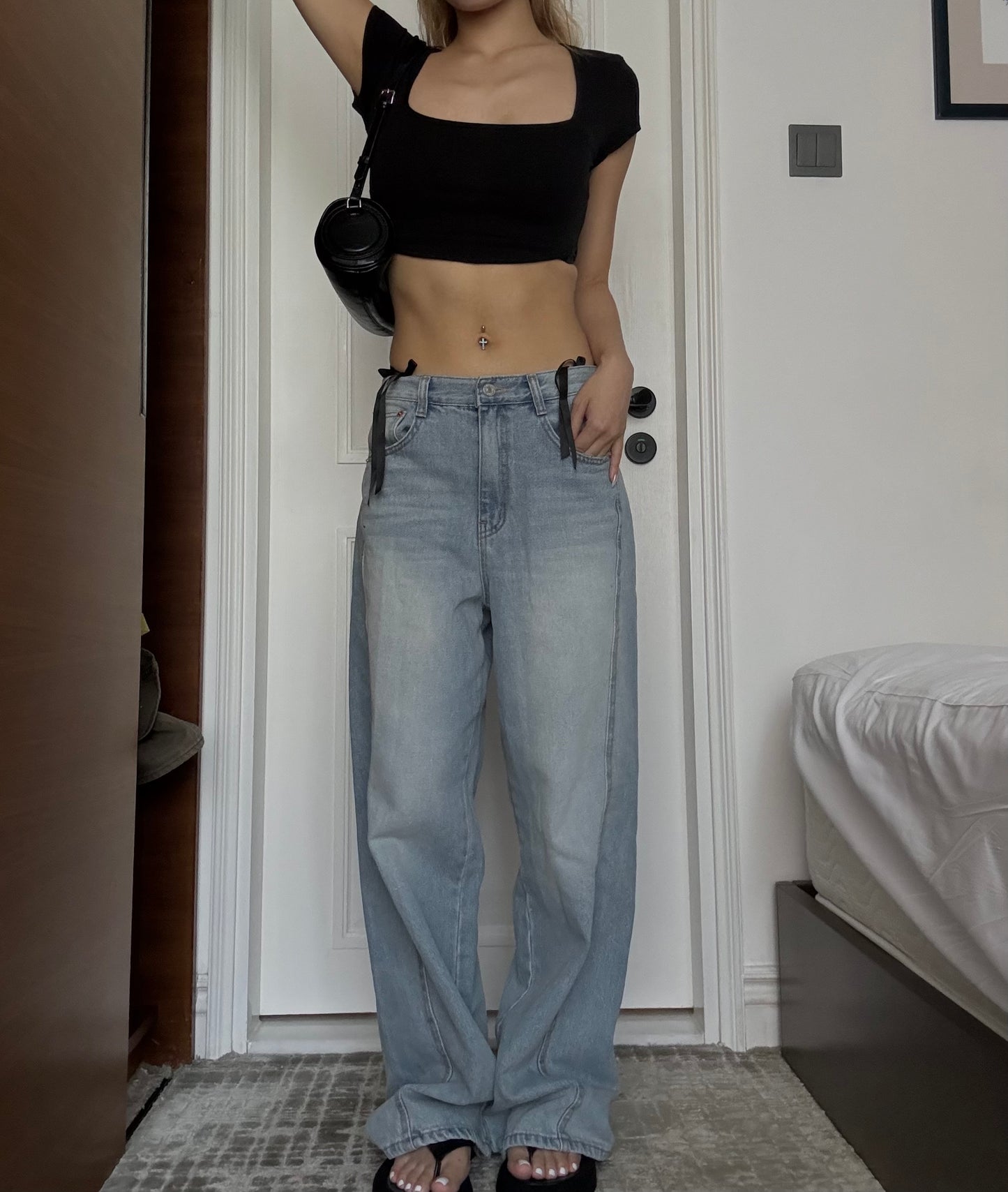 Blue Wide Leg Jeans