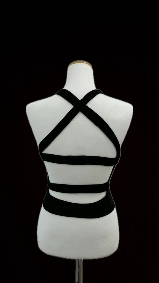 Back Cross Tank top with pad