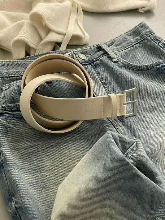 Square suede belt