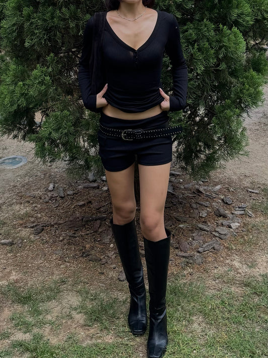 COME BACK ! V Neck Long Sleeve