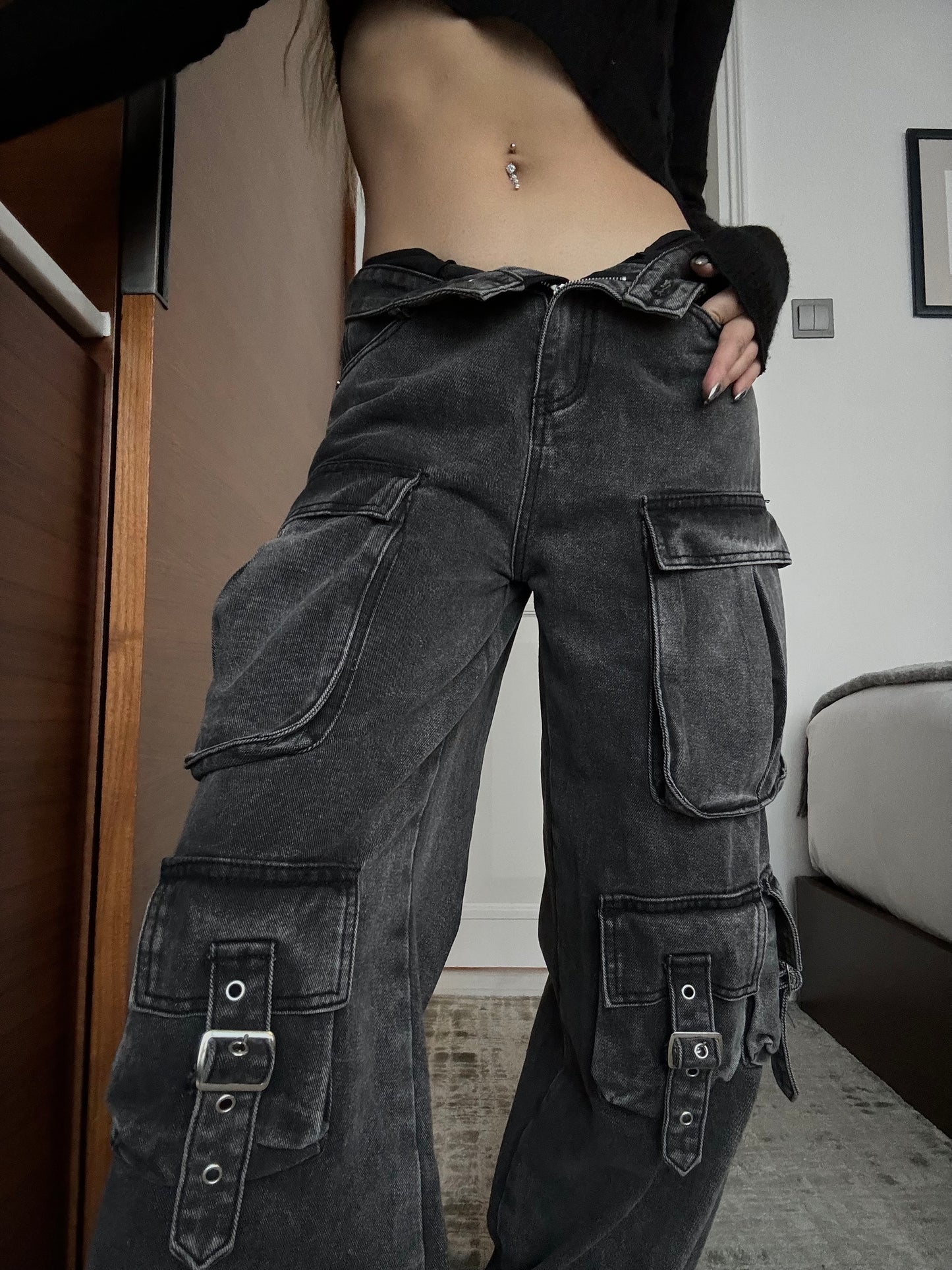[ BEST ! ] Denim Loose Fit Cargo Jeans