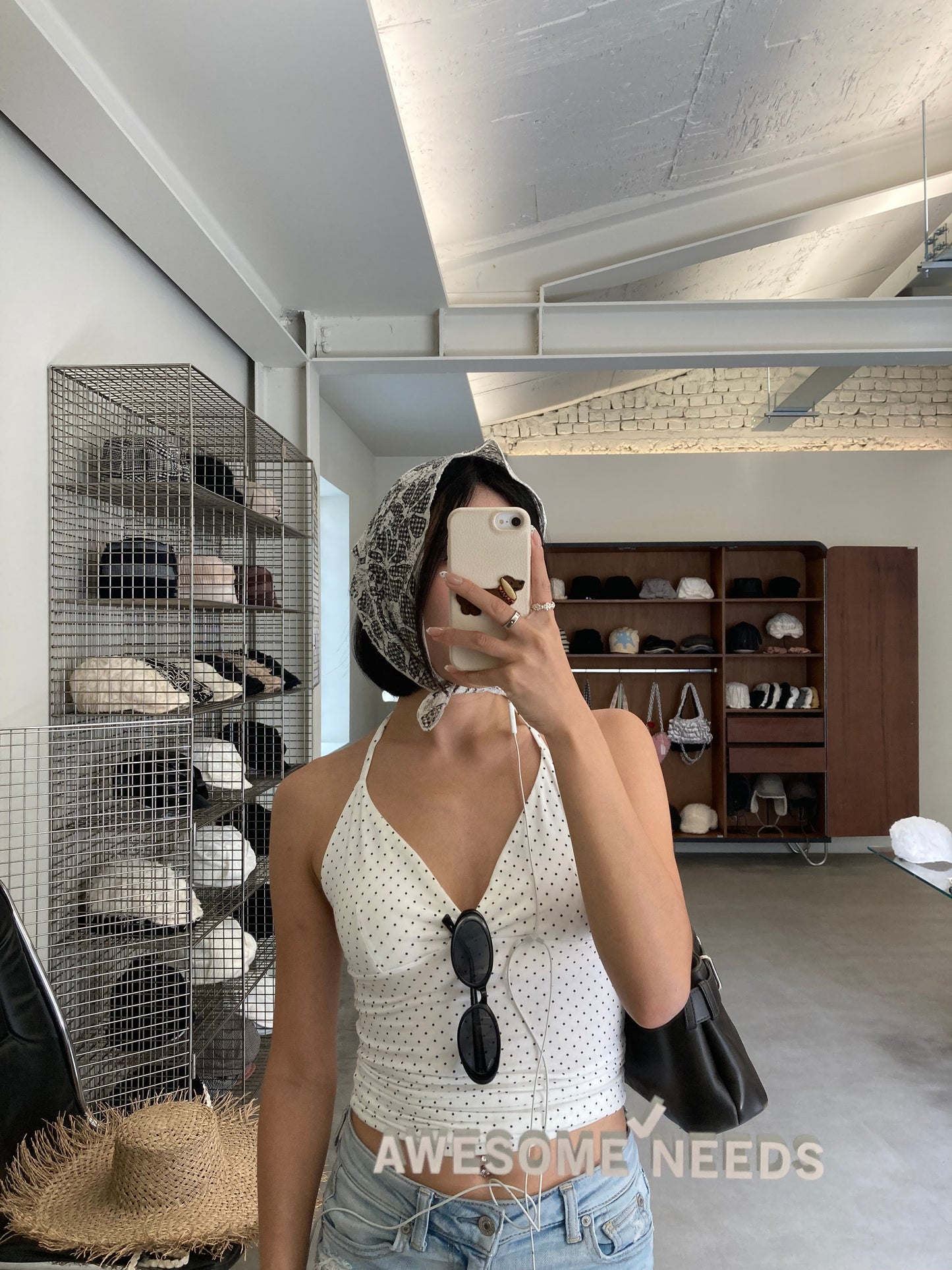 Dot Halterneck Top