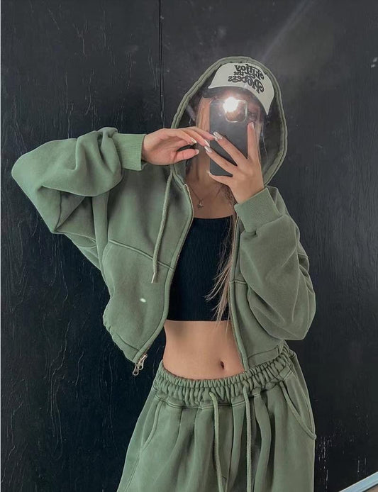 Daily Crop Zip up hoodie