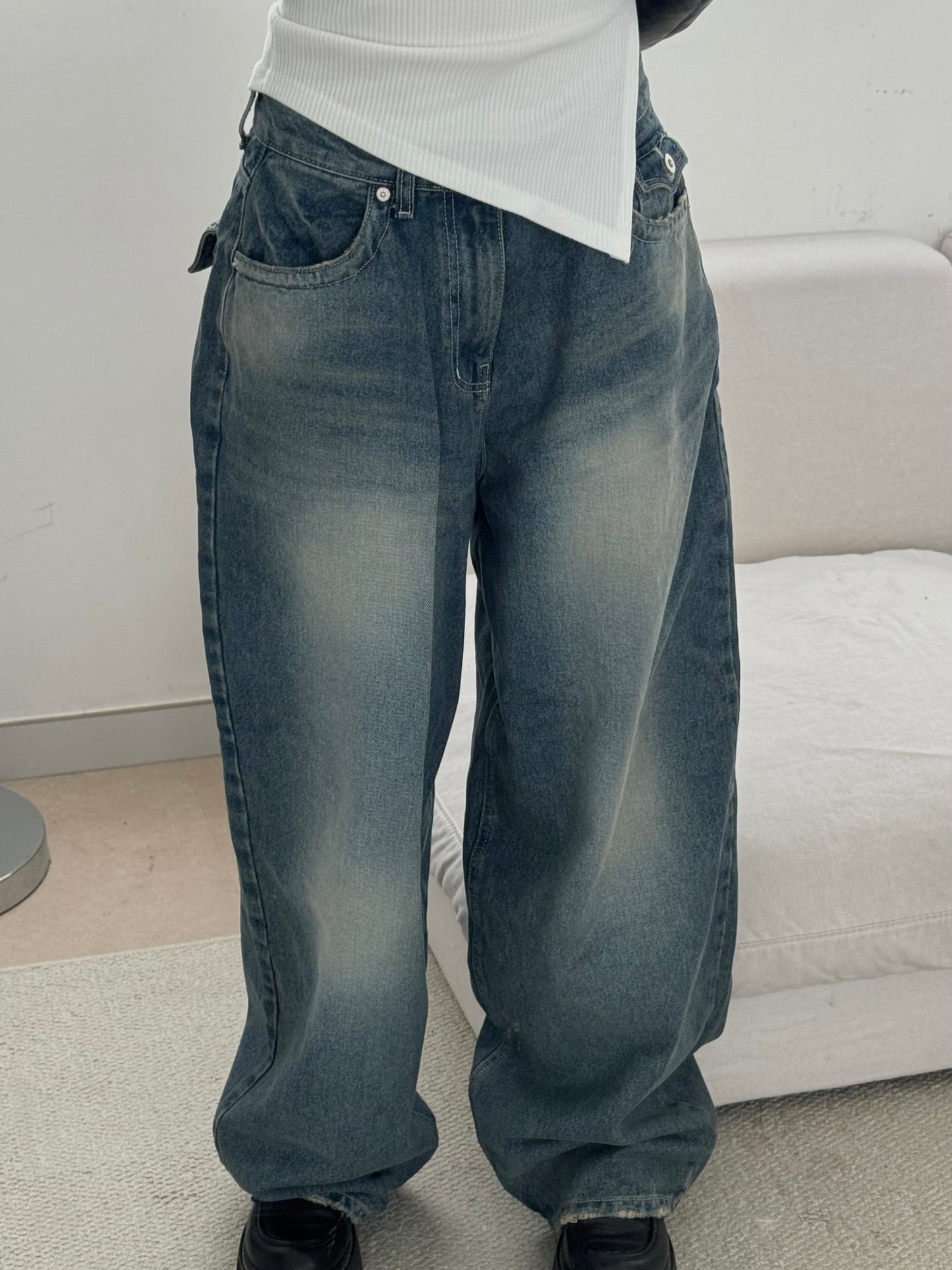 [ BEST ! ] Washed Baggy Jeans