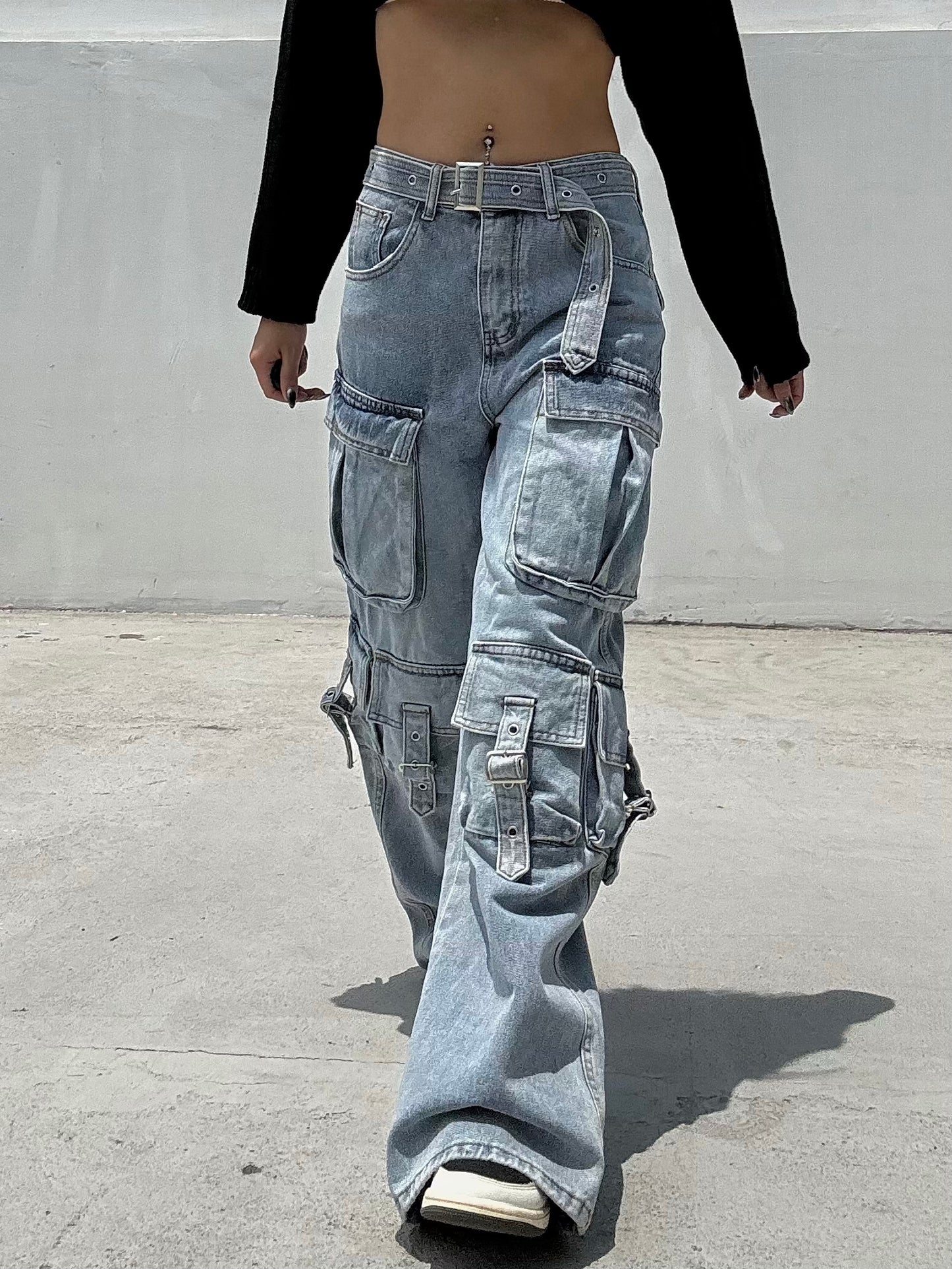 [ BEST ! ] Denim Loose Fit Cargo Jeans