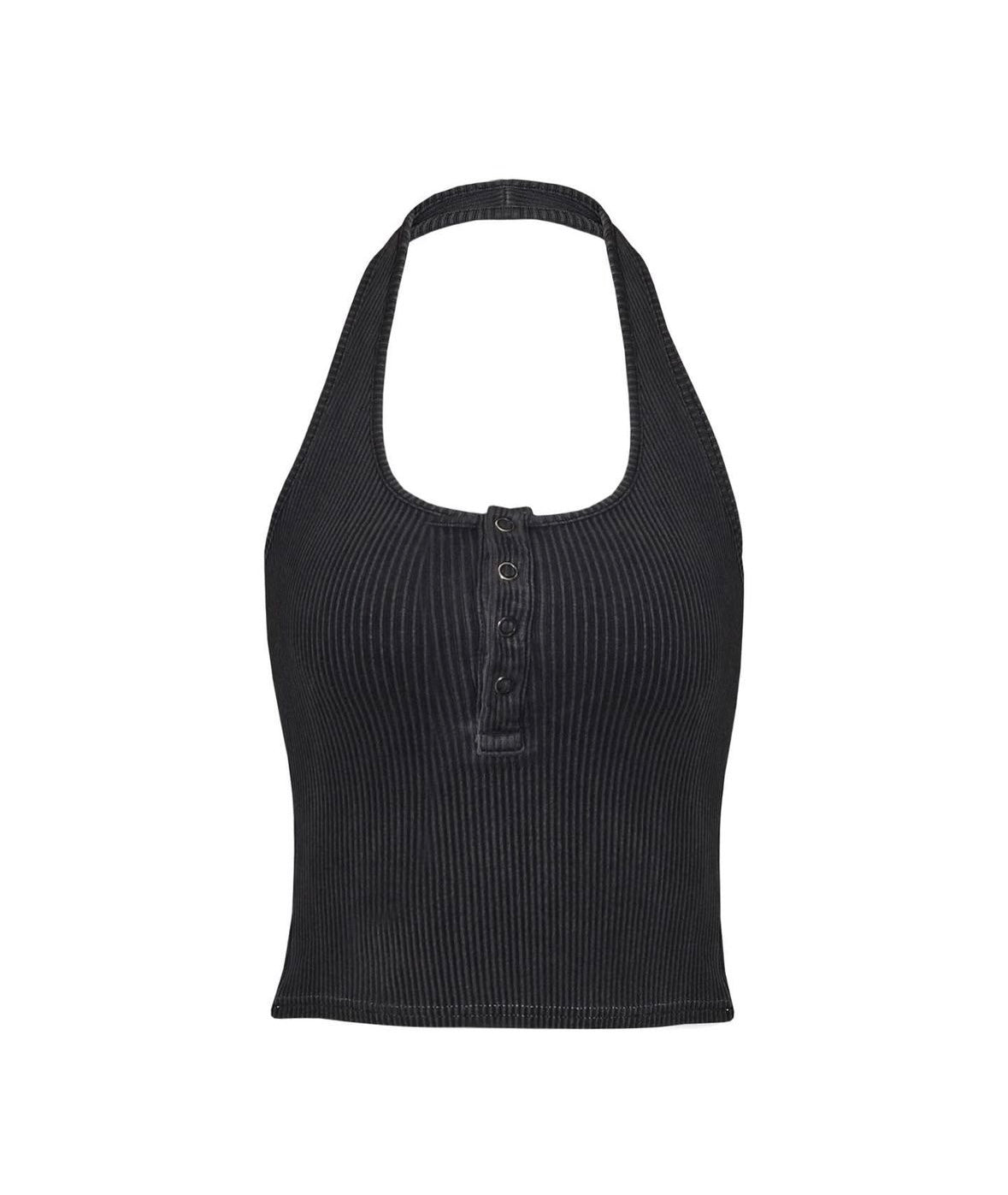 Washed Halter Neck Top