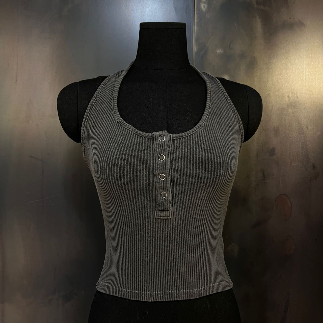 Washed Halter Neck Top